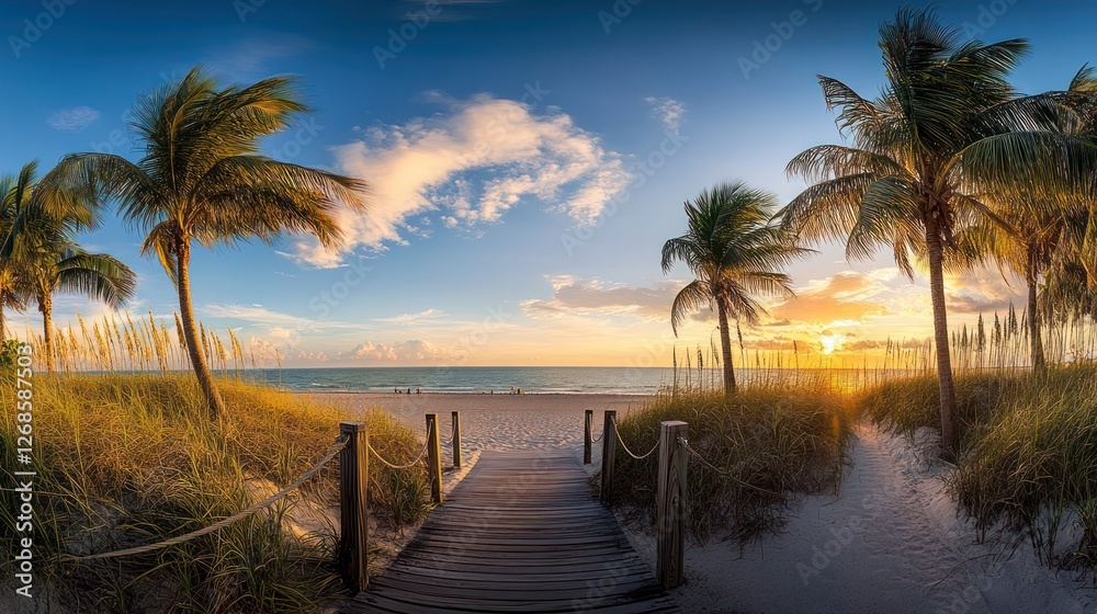 Obraz premium Sunset Beach Path
