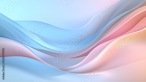 Colorful abstract wavy background blending pastel pink and blue tones, creating a smooth and soothing visual effect.