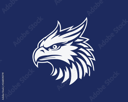 face of a eagle with piercing eyes simple minimal vector logo