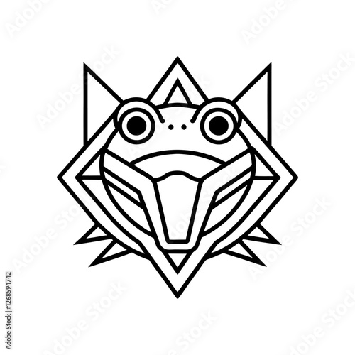Minimalist Frog Logo, Modern Animal Silhouette, Abstract Amphibian Vector Design