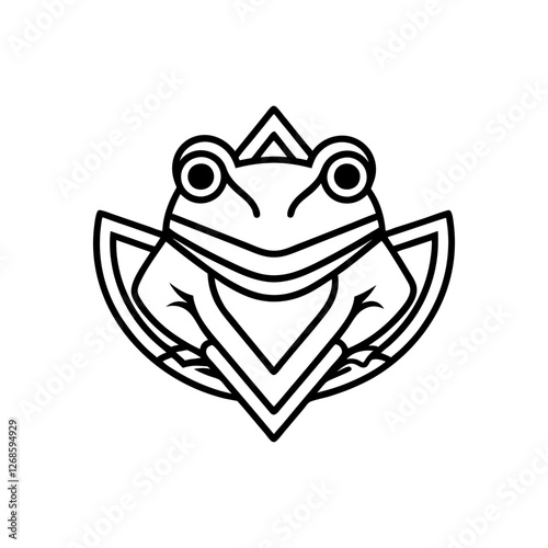 Minimalist Frog Logo, Modern Animal Silhouette, Abstract Amphibian Vector Design