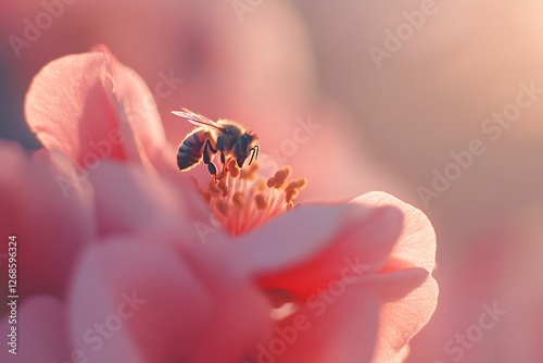 bee on pink flower