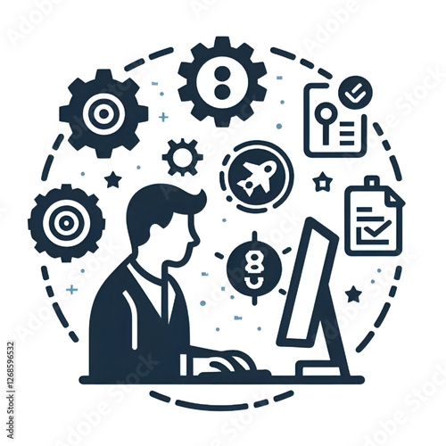 Operations Icon, Vector business Isolited on white background photo