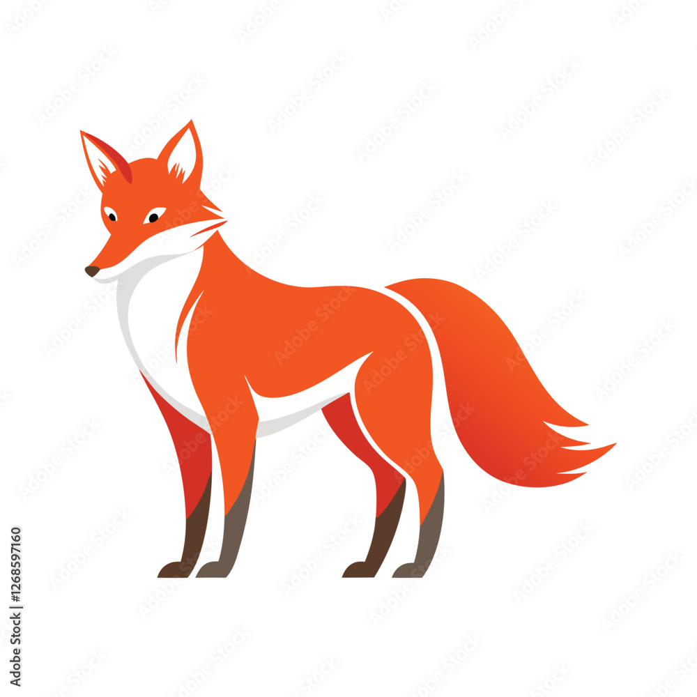 Stylized Red Fox Vector Illustration Stylized Red Fox Vector Illustration