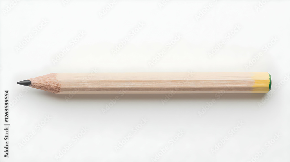Obraz premium Used Wooden Pencil on White Background