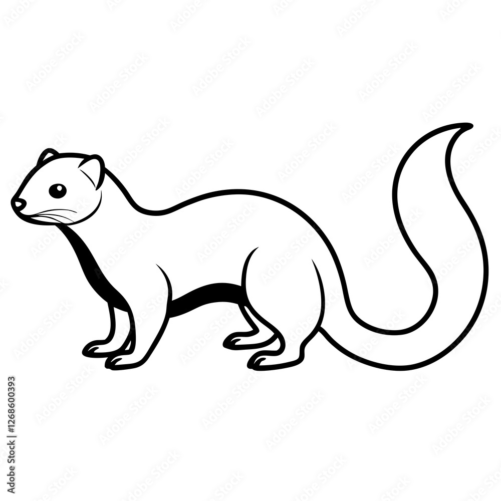 Minimalist Ferret Line Art Vector Minimalist Ferret Line Art Vector