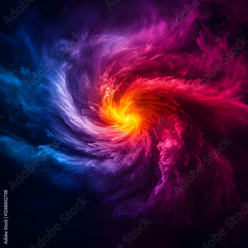 Wallpaper Mural Vibrant Cosmic Nebula Swirl in Red Blue and Purple Hues Torontodigital.ca