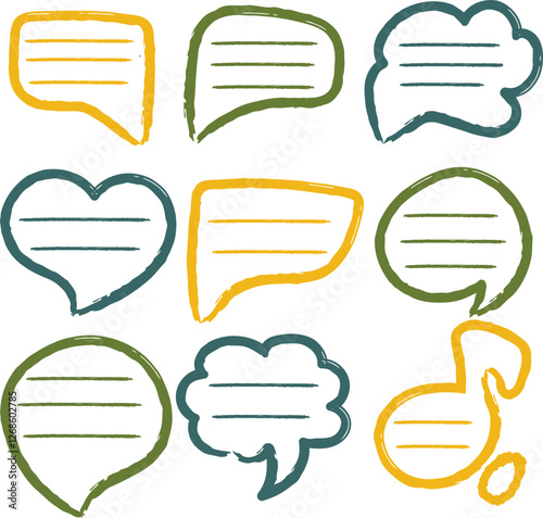 Premium vector set of speech bubbles in flat style. Vector illustration for your design.