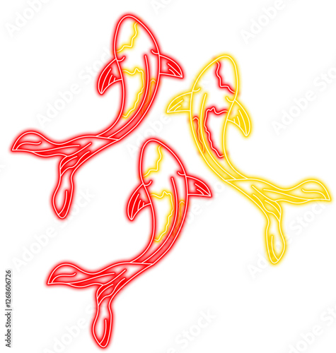 Neon Koi Fish Sign