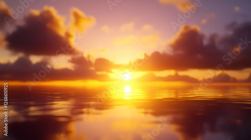 Vibrant Orange and Purple Sunset Over Calm Ocean