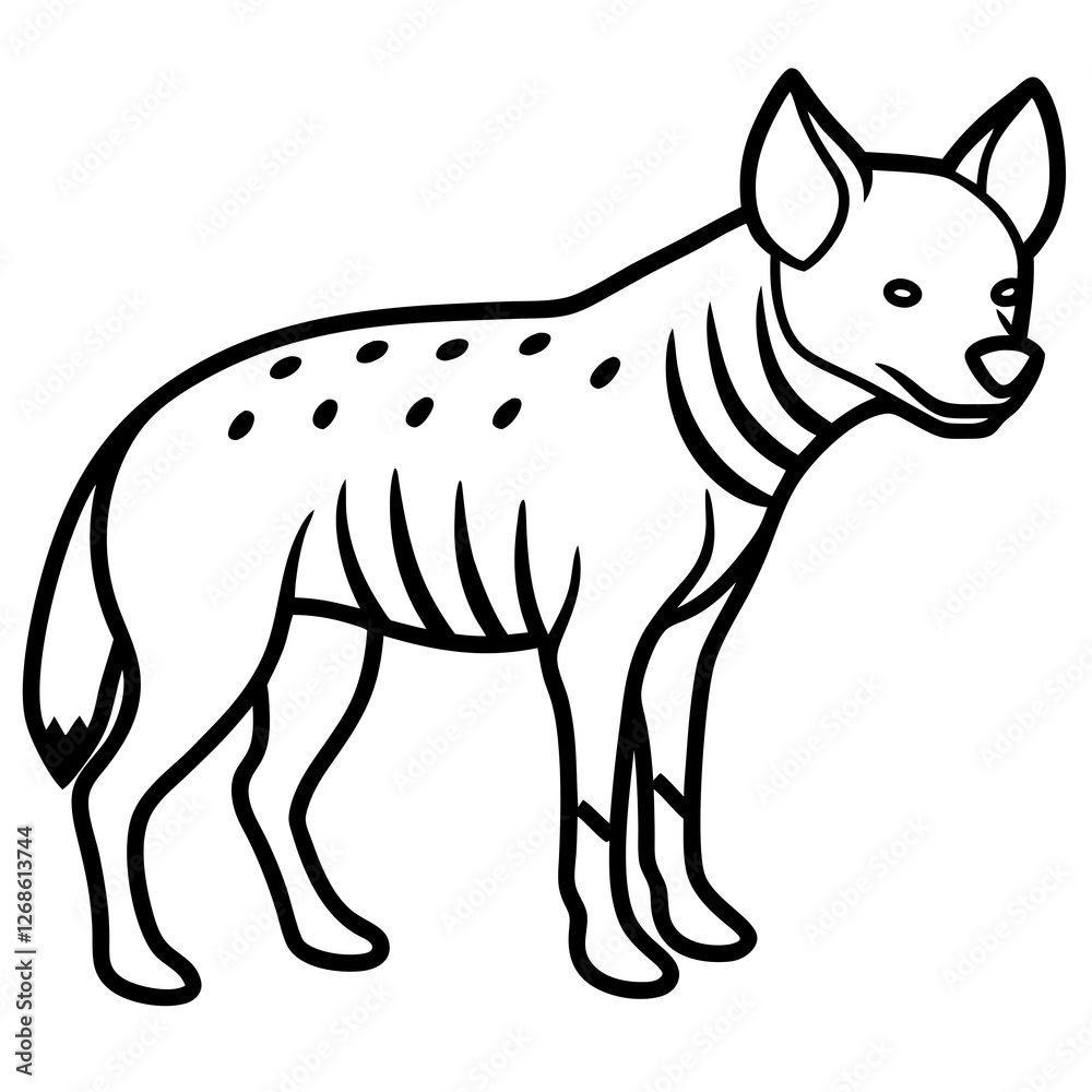 Minimalist Hyena Line Art Vector Minimalist Hyena Line Art Vector