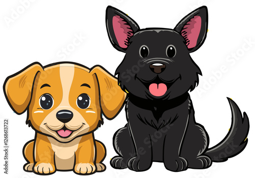 개, 고양이, 애완 동물, animal, 백, 고립시키는, 강아지, 그룹, 귀여운, 앉아있는, 고양이, 개, 갈색, 애완 동물, 치와와, 계통, 흰색 배경, 포유동물, 송곳니, 공방, 만화, 익살, 2, 인물사진, 가정의, 새계 강아지의 날, dog, fuppy