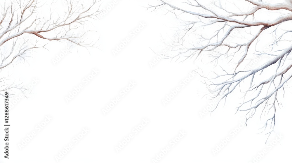 Fototapeta premium Delicate Tree Branches Casting Subtle Shadows in Natural Abstract Art