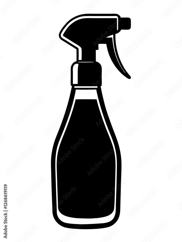 Spray bottle black and white flat vector icon design Spray bottle black and white flat vector icon design