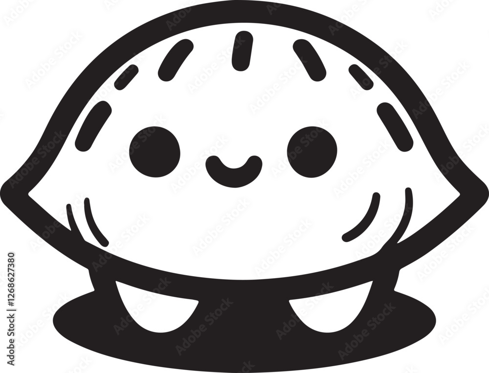 Silhouette vector of a dumpling with a pleated top. Perfect for Asian cuisine designs, restaurant logos, menu icons, street food branding, and food-themed projects. Silhouette vector of a dumpling with a pleated top. Perfect for Asian cuisine designs, restaurant logos, menu icons, street food branding, and food-themed projects.