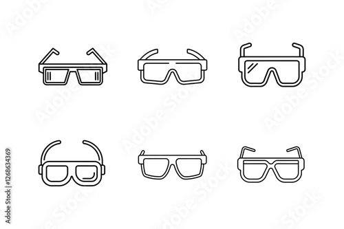 smart glasses icon line art vector illustration