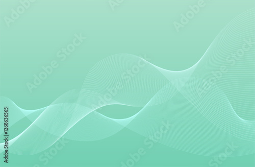 ウェーブ・曲線のベクターイラスト背景 水色 グリーン シンプル 波 