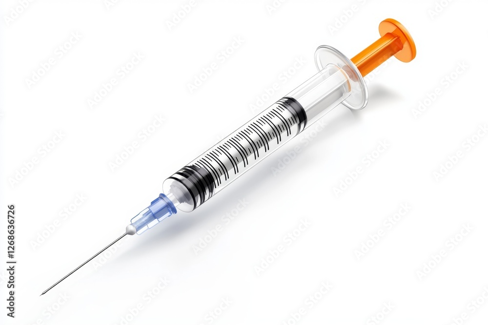 Medical syringe injection isolated on white background for healthcare Medical syringe injection isolated on white background for healthcare