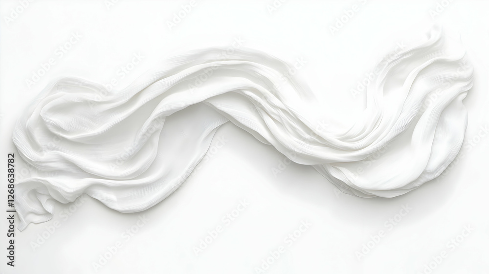 White Fabric Draped on White Background White Fabric Draped on White Background