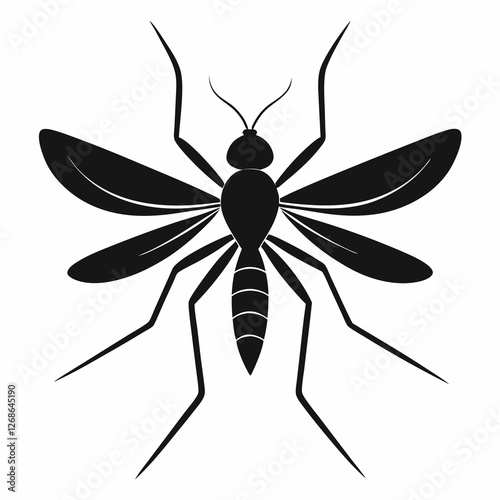 Minimalist Mosquito Silhouette Vector