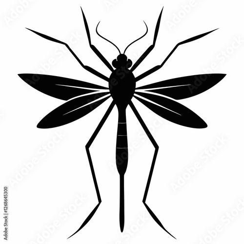 Minimalist Mosquito Silhouette Vector