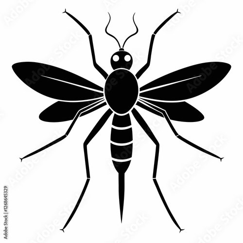 Minimalist Mosquito Silhouette Vector