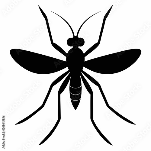 Minimalist Mosquito Silhouette Vector