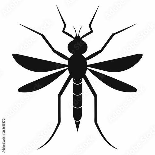Minimalist Mosquito Silhouette Vector