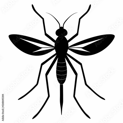 Minimalist Mosquito Silhouette Vector