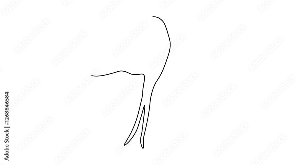 Abstract bird sitting on a wire, swallow,swift, Self drawing animation one continuous line draw, logo Abstract bird sitting on a wire, swallow,swift, Self drawing animation one continuous line draw, logo