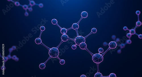 3D Molecular Structure Visualization Abstract Science and Chemistry Background
