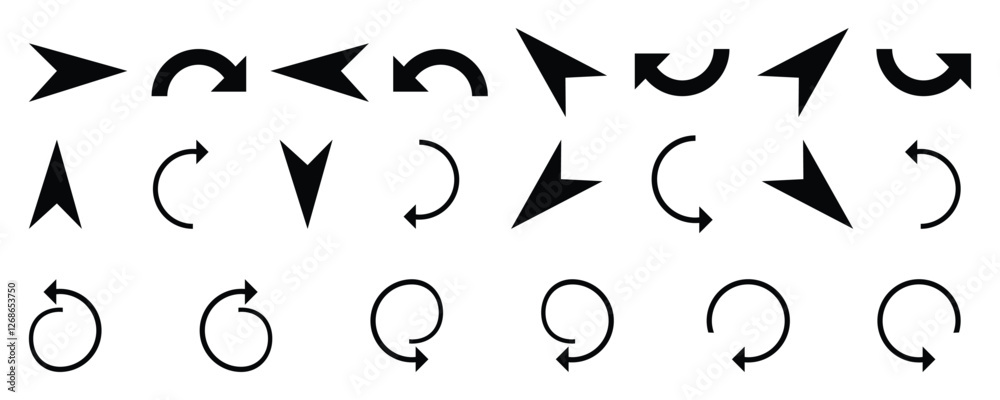 Obraz premium Arrows Set Vector – Collection of Modern, Simple Arrow Icons