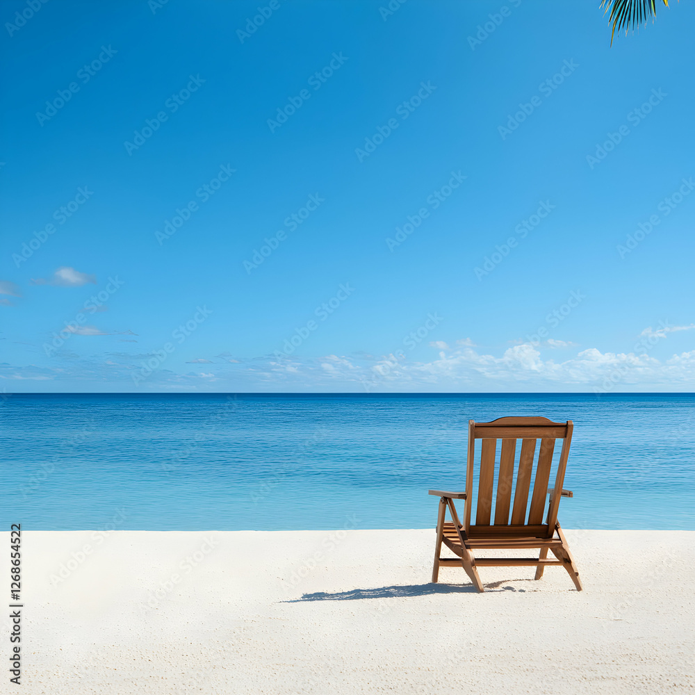 Wooden Chair on a Tropical Beach Wooden Chair on a Tropical Beach