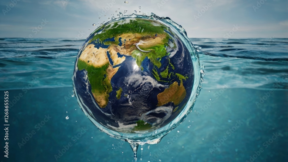 Fototapeta premium earth concepts watery green. world water day concept