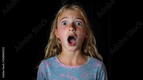 girl shocked expression wide open mouth amazement surprise