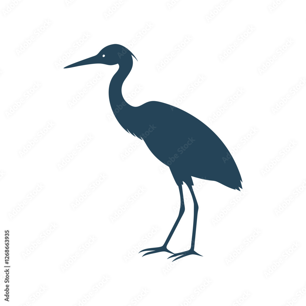 Fototapeta premium Egret Silhouette Vector – Ideal for Branding & Nature Art.