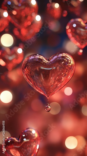 red heart balloons valentines day romantic love background