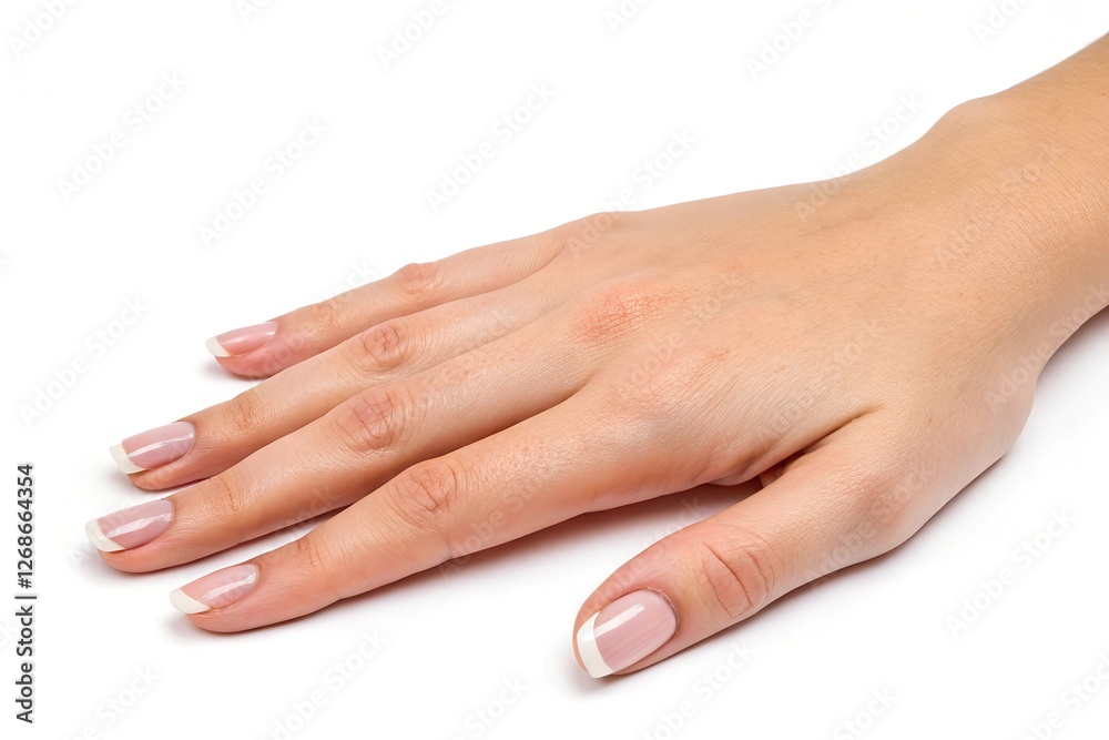 woman hands with manicure on white background woman hands with manicure on white background