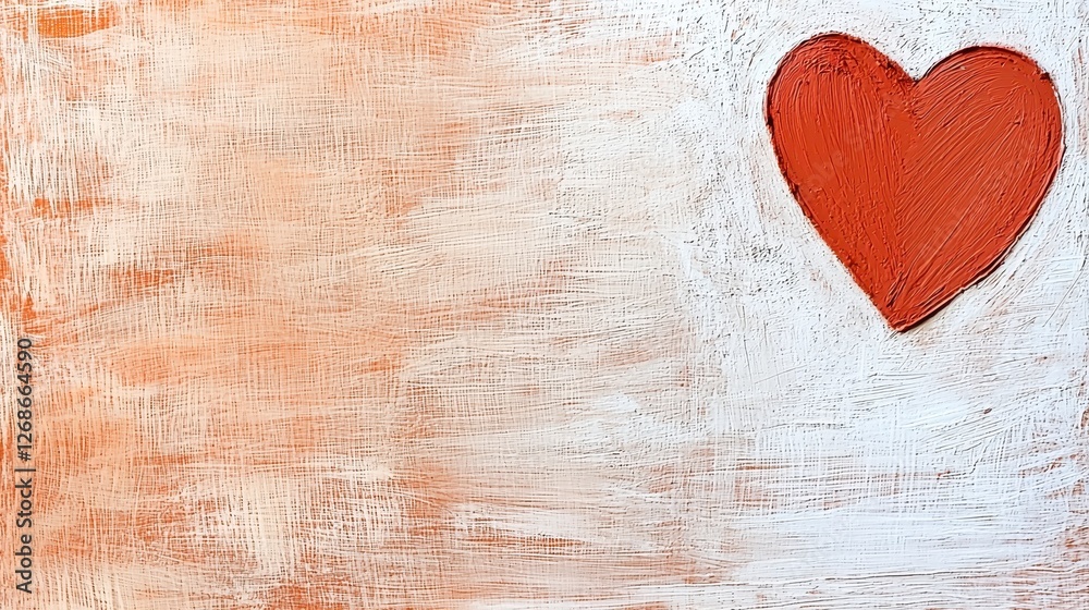 Red heart on rustic wooden background. Whitewashed wood texture with copy space. Valentines day, love, romance concept. Simple design with warm Red heart on rustic wooden background. Whitewashed wood texture with copy space. Valentines day, love, romance concept. Simple design with warm