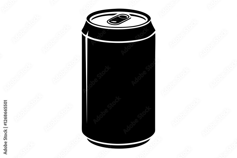Silhouette of a Soda Icon on a Clean White Background Silhouette of a Soda Icon on a Clean White Background