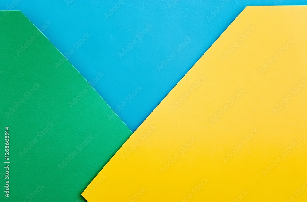 abstract colorful background a yellow and green paper on a blue background, representing two different corners for copy space. Web banner with a copy space area on the right. abstract colorful background a yellow and green paper on a blue background, representing two different corners for copy space. Web banner with a copy space area on the right.