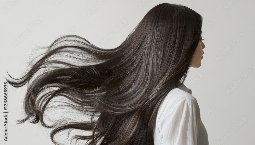 Naklejka premium woman with long hair