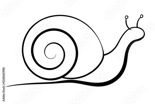 Snail Icon Silhouette on White Background - Vector SVG

