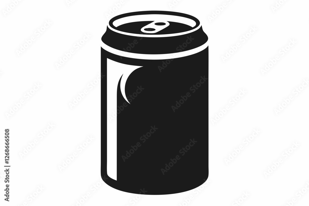 Stylish Soda Icon Silhouette on a Bright White Background Stylish Soda Icon Silhouette on a Bright White Background