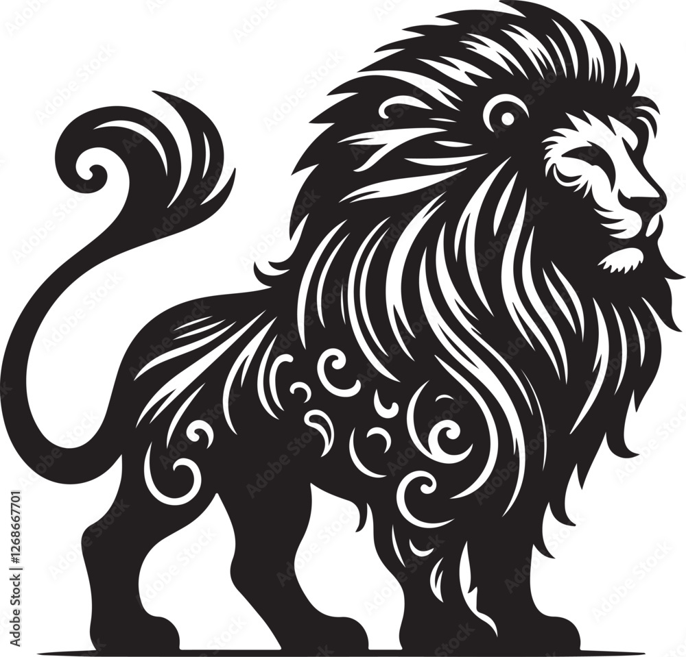 Fototapeta premium a lion vector silhouette