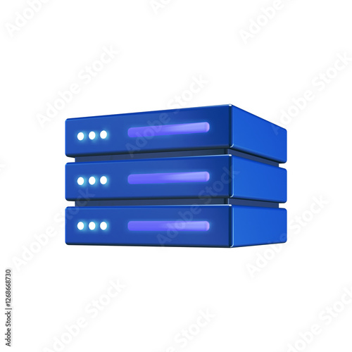 3D Illustration of Server Rack Icon