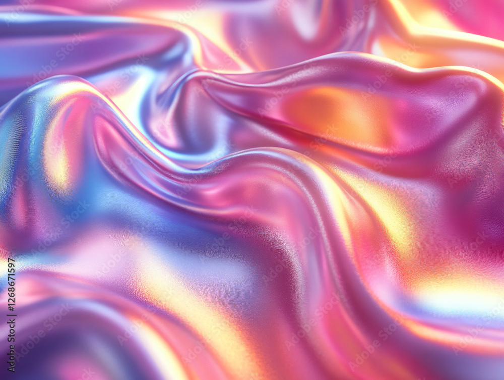 Iridescent Shimmer: Abstract image of flowing, iridescent fabric in shades of pink, purple, and blue, creating a dreamy, ethereal effect. Iridescent Shimmer: Abstract image of flowing, iridescent fabric in shades of pink, purple, and blue, creating a dreamy, ethereal effect.