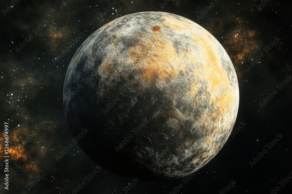 Obraz premium Beautiful view of a distant celestial body in the vastness of space during nighttime