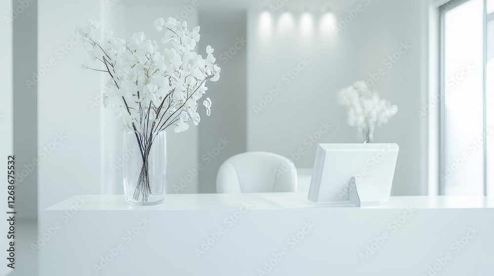 Fototapeta premium white flowers in the window