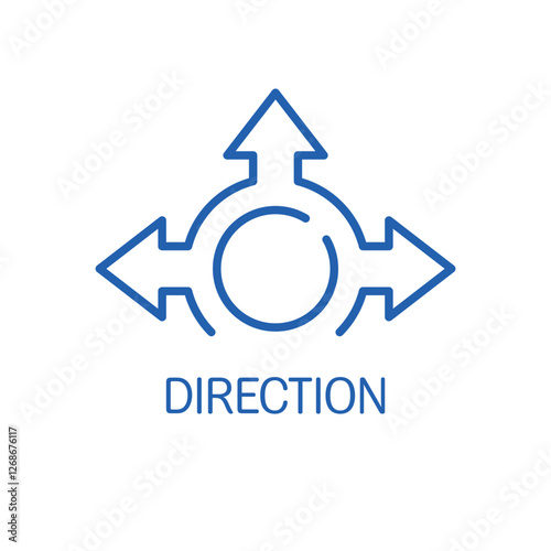 Many directions. Choice of path.Vector linear icon isolated on white background.